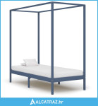 Okvir za krevet s baldahinom od borovine sivi 100 x 200 cm - NOVO