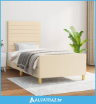 Okvir za krevet bez madraca krem 100 x 200 cm od tkanine - NOVO