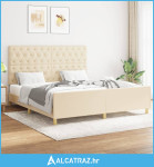 Okvir za krevet bez madraca krem 160x200 cm od tkanine - NOVO