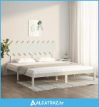 Okvir za krevet bijeli 180x200 cm 6FT bračni od masivnog drva - NOVO