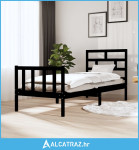 Okvir za krevet od borovine crni 75 x 190 cm 2FT6 jednokrevetni - NOVO