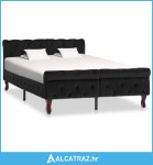Okvir za krevet crni baršunasti 120 x 200 cm - NOVO