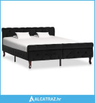 Okvir za krevet crni baršunasti 140 x 200 cm - NOVO