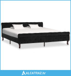 Okvir za krevet crni baršunasti 180 x 200 cm - NOVO