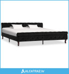 Okvir za krevet crni baršunasti 200 x 200 cm - NOVO