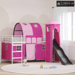 Okvir Krevet za Dječji Loft Bijela i roza 99,5 x 200 cm Metal - Bijela