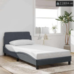 Okvir za krevet Dover tamnosivi 100x203 cm baršunasti - Tamno siva 100