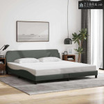 Okvir za krevet Dover tamnosivi 193 x 203 cm od tkanine - Tamno siva 1