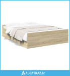 Okvir za krevet s ladicama boja hrasta 120x190 cm drveni - NOVO