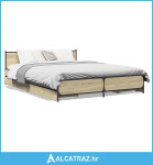 Okvir za krevet s ladicama boja hrasta 120x190 cm drveni - NOVO