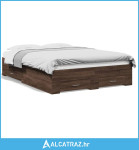 Okvir za krevet s ladicama boja hrasta 135x190 cm drveni - NOVO