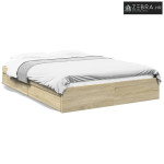 Okvir za krevet s ladicama boja hrasta 160x200 cm drveni - Sonoma hras