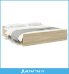 Okvir za krevet s ladicama boja hrasta 180x200 cm - NOVO