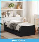 Okvir za krevet s ladicama crni 75 x 190 cm mali za jednu osobu - NOVO