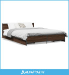 Okvir za krevet s ladicama smeđa boja hrasta 140x200 cm drveni - NOVO