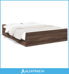 Okvir za krevet s ladicama smeđa boja hrasta 160x200 cm drveni - NOVO