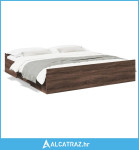 Okvir za krevet s ladicama smeđa boja hrasta 180x200cm drveni - NOVO