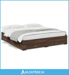 Okvir za krevet s ladicama smeđa boja hrasta 180x200cm drveni - NOVO