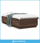 Okvir za krevet s LED svjetlima boja hrasta 100 x 200 cm drveni - NOVO