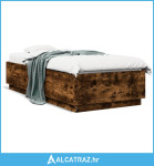Okvir za krevet s LED svjetlima boja hrasta 100 x 200 cm drveni - NOVO