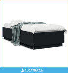 Okvir za krevet s LED svjetlima crni 100 x 200 cm drveni - NOVO