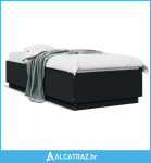 Okvir za krevet s LED svjetlima crni 90 x 200 cm drveni - NOVO