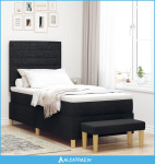Okvir za Krevet s Madracem Set od 2 Crna Tkanina 100 x 200 cm - NOVO