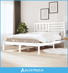 Okvir za krevet masivna borovina bijeli 135x190 cm 4FT6 bračni - NOVO