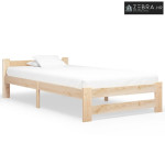 Okvir za krevet od masivne borovine 100 x 200 cm - Svjetlosmeđa 100 x