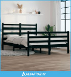 Okvir za krevet od masivne borovine 120 x 200 cm crni - NOVO