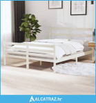Okvir za krevet od masivne borovine 140 x 190 cm bijeli - NOVO