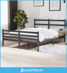 Okvir za krevet od masivne borovine 140 x 190 cm sivi - NOVO