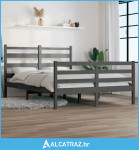 Okvir za krevet od masivne borovine 140 x 200 cm sivi - NOVO