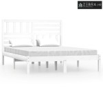 Okvir za krevet od masivne borovine bijeli 120 x 200 cm - Bijela 120 x