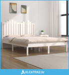 Okvir za krevet od masivne borovine bijeli 120 x 200 cm - NOVO