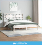 Okvir za krevet od masivne borovine bijeli 120 x 200 cm - NOVO