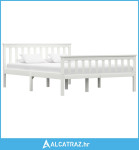 Okvir za krevet od masivne borovine bijeli 140 x 200 cm - NOVO