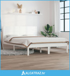 Okvir za krevet od masivne borovine bijeli 140 x 200 cm - NOVO
