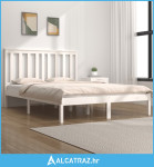 Okvir za krevet od masivne borovine bijeli 150x200 cm 5FT King - NOVO