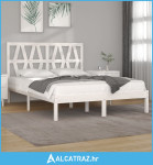 Okvir za krevet od masivne borovine bijeli 150x200 cm 5FT King - NOVO