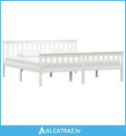 Okvir za krevet od masivne borovine bijeli 180 x 200 cm - NOVO
