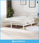 Okvir za krevet od masivne borovine bijeli 180x200cm 6FT veliki - NOVO