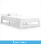 Okvir za krevet od masivne borovine bijeli 90 x 200 cm - NOVO