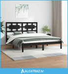 Okvir za krevet od masivne borovine crni 120 x 200 cm - NOVO