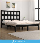 Okvir za krevet od masivne borovine crni 140 x 200 cm - NOVO