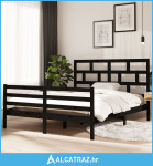 Okvir za krevet od masivne borovine crni 160 x 200 cm - NOVO