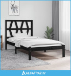 Okvir za krevet od masivne borovine crni 90 x 200 cm - NOVO