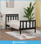 Okvir za krevet od masivne borovine crni 90 x 200 cm - NOVO