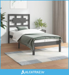 Okvir za krevet od masivne borovine sivi 100 x 200 cm - NOVO