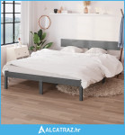 Okvir za krevet od masivne borovine sivi 135 x 190 cm UK bračni - NOVO